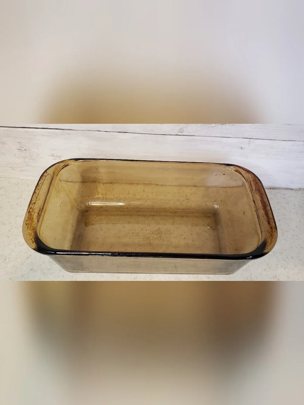 Vintage Pyrex 213 Amber Glass Loaf Bread Pan Corning USA 22x11x6cm